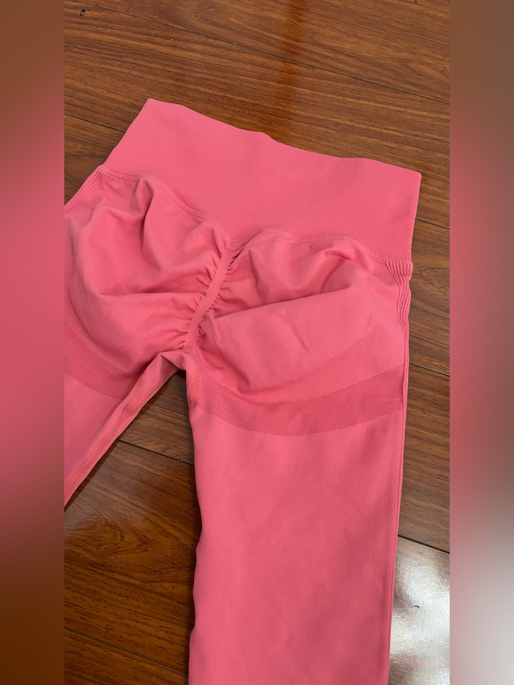 Diosa fit High-Waist Pink Seam-Detail Leggings